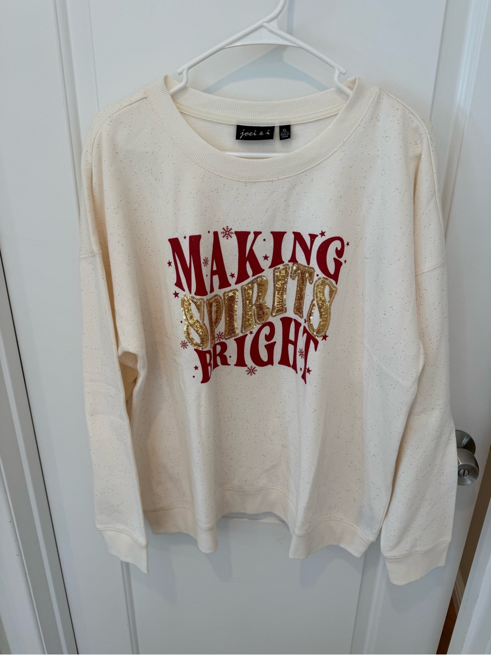 Joie & Co Cream 'Making Spirits Bright' Crewneck Sweatshirt